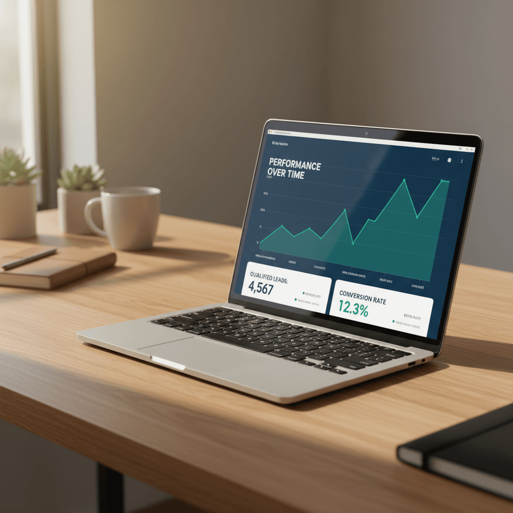 AI email automation dashboard with performance metrics